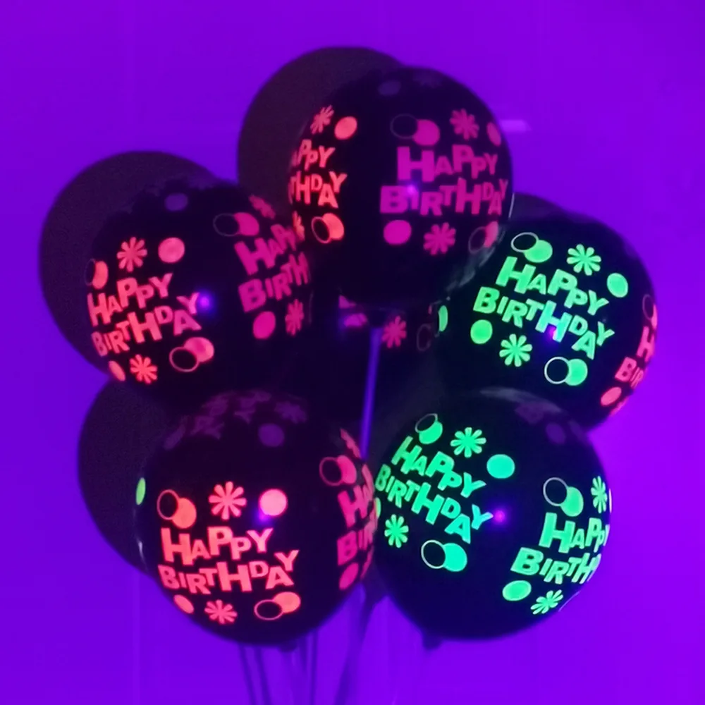 Wholesale Glow in Dark Party Neon Balloons  Blacklight Luminous Fluorescent for Birthday Wedding Supplies Party Decorations