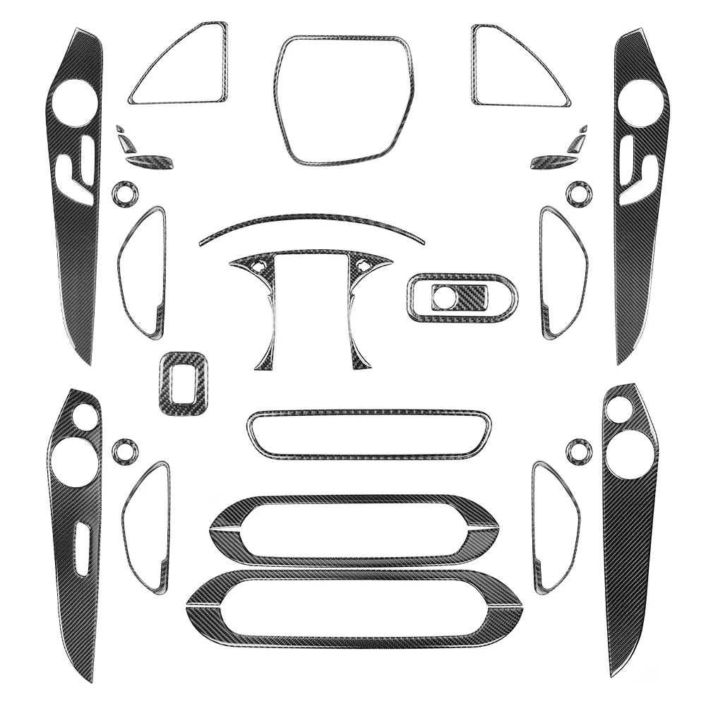 Shasha Carbon Direct Manufacturer Car Interior Trim Soft Carbon Fiber accessories For Mercedes-Benz C 2014-2021