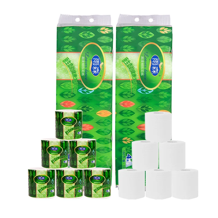 OEM 1-4 ply 13-16 GSM 80g-800g 48 96 rolls cheap soft  bulk lamination toilet paper with lamination