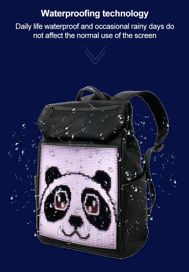 App Control Riding Bag Colorful Led Advertising Kids Night Life Display Backpack With Led Screen Smart Led Backpack Factory