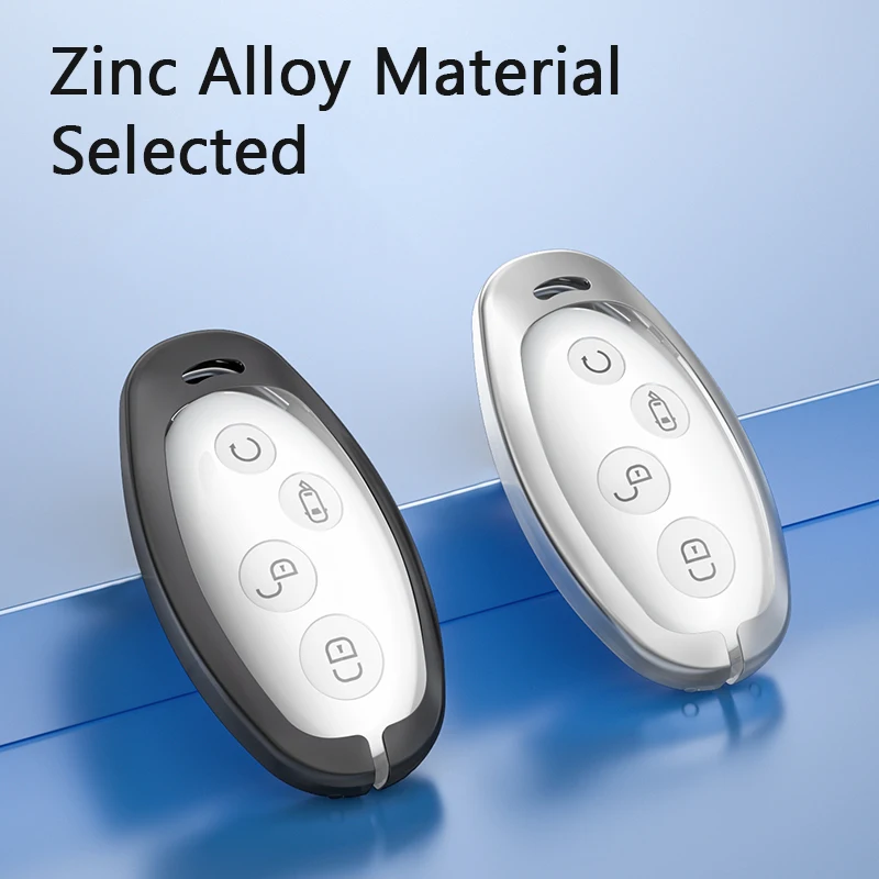 Popular Car remote key metal cover case shell zinc alloy car key cover with metal chain