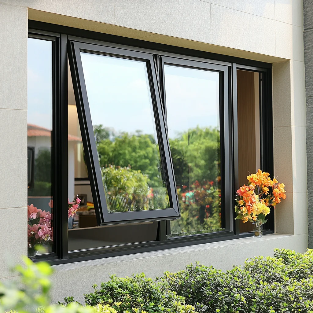Rain proof Exterior top hung window customized size Double/triple glazed thermal break aluminum awning windows with mosquito net