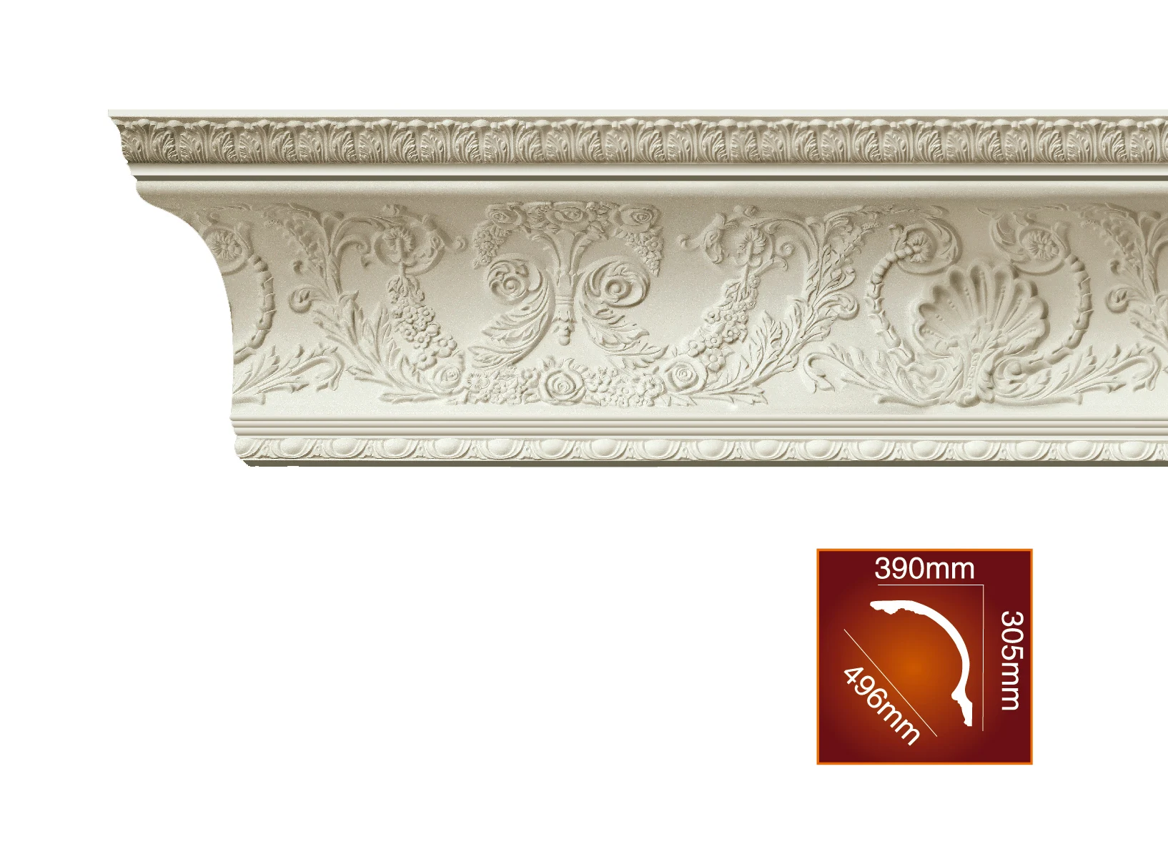 Polyurethane ceiling cornice molding promotion can be customized 245x30x35cm white elegant PU cornice