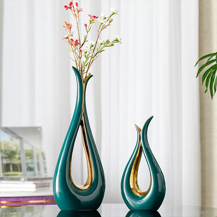 high quality living room tabletop unique white luxury christmas home decor ceramic vase for home decoration