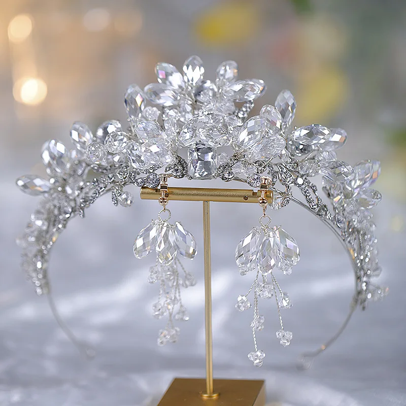 Handmade  crystal  Beads Head Bridal Headbands Wedding Hair Accessories