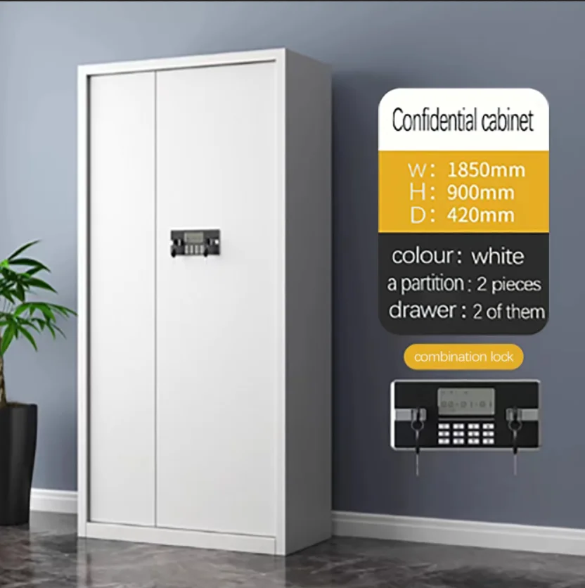 Elegant Large Steel Lateral File Cabinet Smart Lock Intelligent System Home School Secure Filing Kitchen Outdoor Gym Hotel