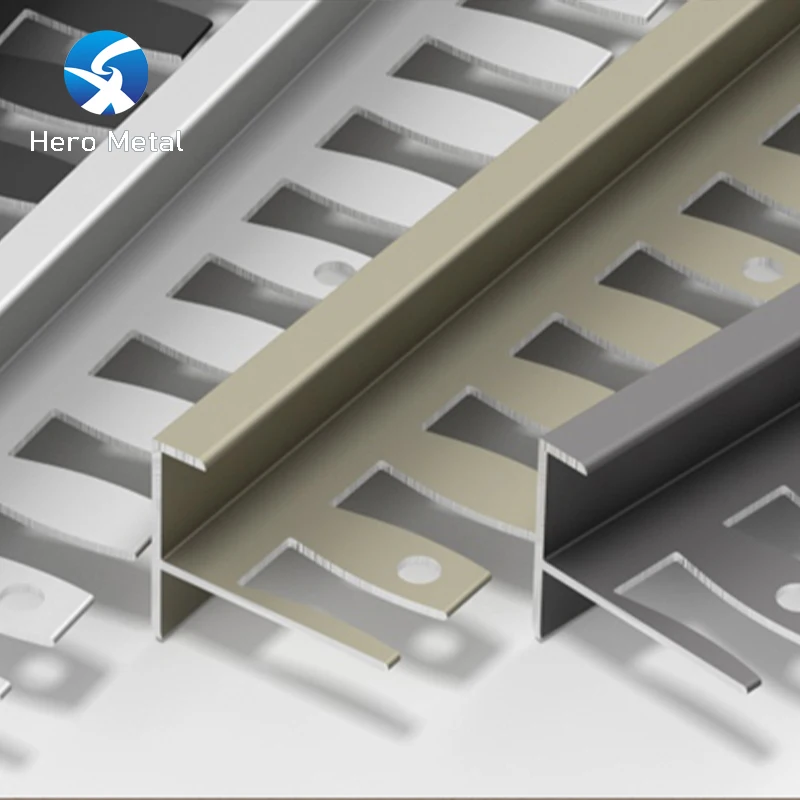 Combination Molding Shower Border Aluminum Profile Rose gold arc shape Floor trim Transition Strip