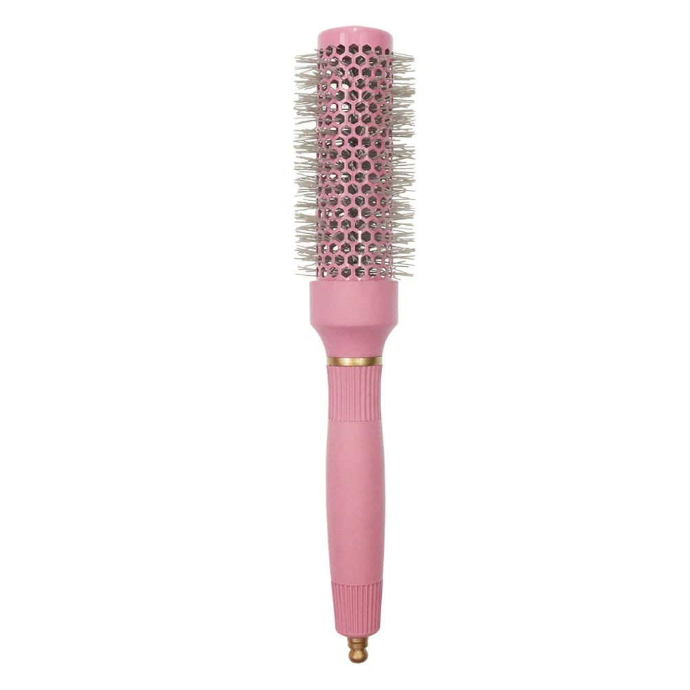 Salon High Temperature Resistance Ceramic Aluminum Round Roll Comb Bristle Fluffy Curling Styling Curly Hair Comb