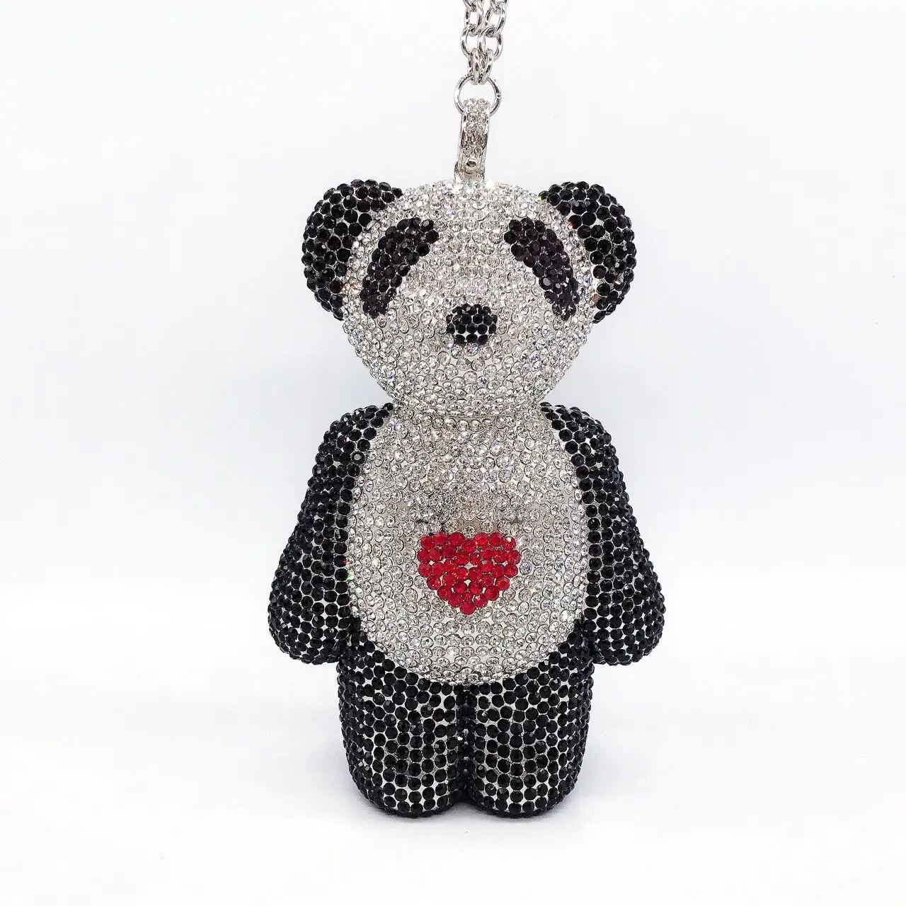 
New Design Panda Shaped Handbag Purse Women Diamond Clutch Animal Shaped Bling Crystal Evening Bags 