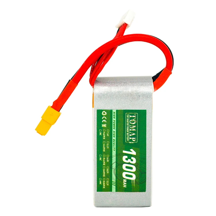 Waterproof RC lipo battery 1300mah 25c 6s 22.2V li-polymer battery with XT60 charger connector