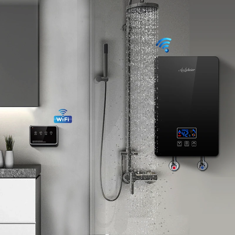 Touch Panel Control 220V 6000W Instant Heating Tankless Low Power Bathroom Shower Electric Water Heaters