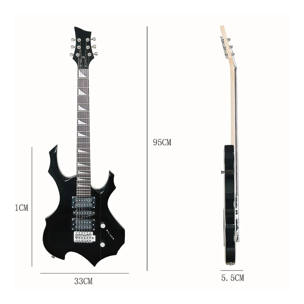 JELO IY-EG-R-180 Maple Electric Guitar Guitare Electro Flame Shape Rosewood Finger Panels Linden Body With Accessories Set