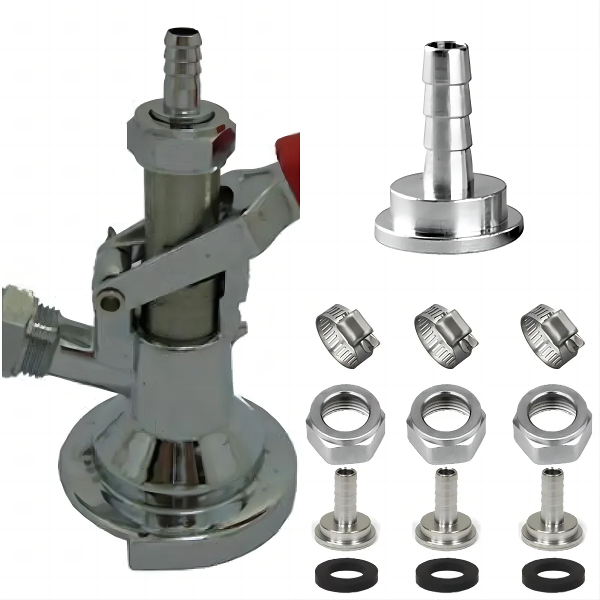 Sanitary Stainless Steel Beer Shank Piping Stem Barb Fitting part