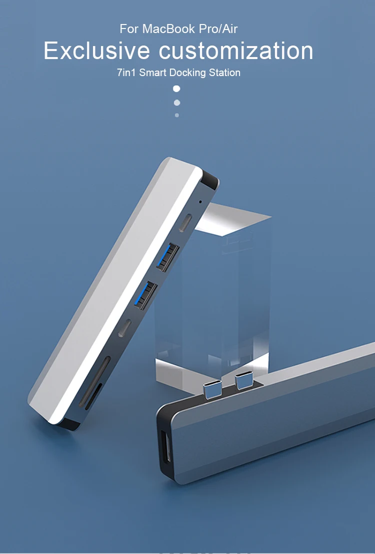 Двойной разъем USB Type C концентратор док-станция для SD устройство считывания с tf-карт 4K видео многопортовый Адаптер 7 в 1 Mac book pro