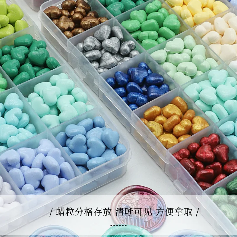 Love Heart Shaped Heating Sealing Wax Beads Fire Paint for Hand Account Envelope Factory Direct Sales Promotional Business Gifts