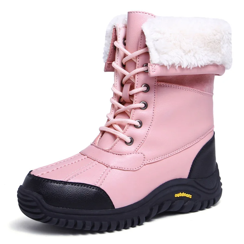 High-top outdoor snow boots ladies plus velvet thick warmth large size waterproof casual sports shoes