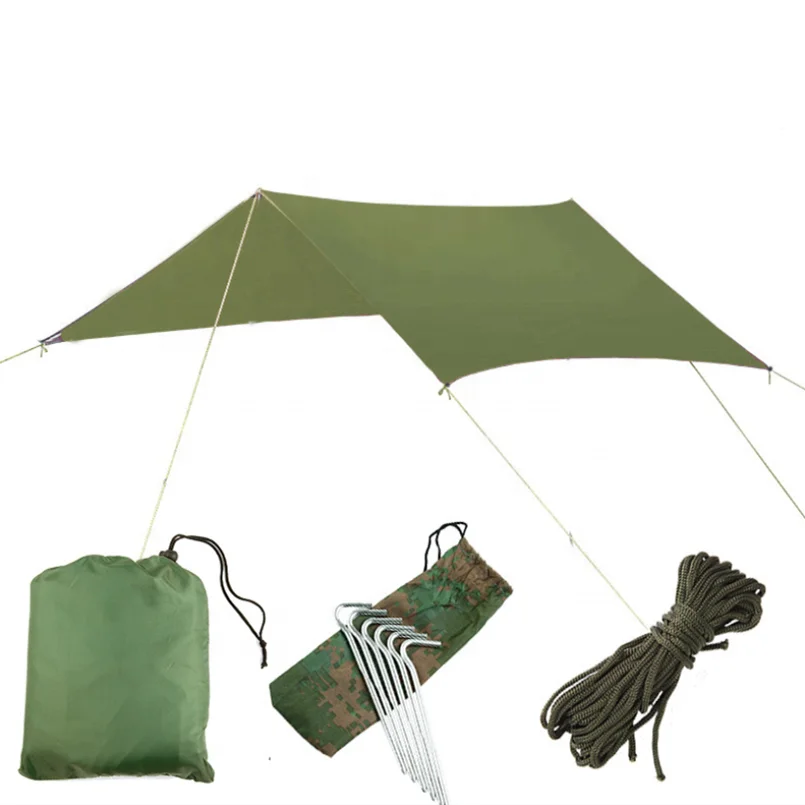 Portable protection awning outdoor camping portable sunshade shelter rain fly tarp beach awning