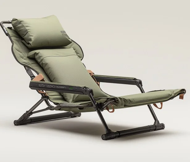 Folding Beach Chair Outdoor Aluminum Sunbathing Camping Chaise Lounge