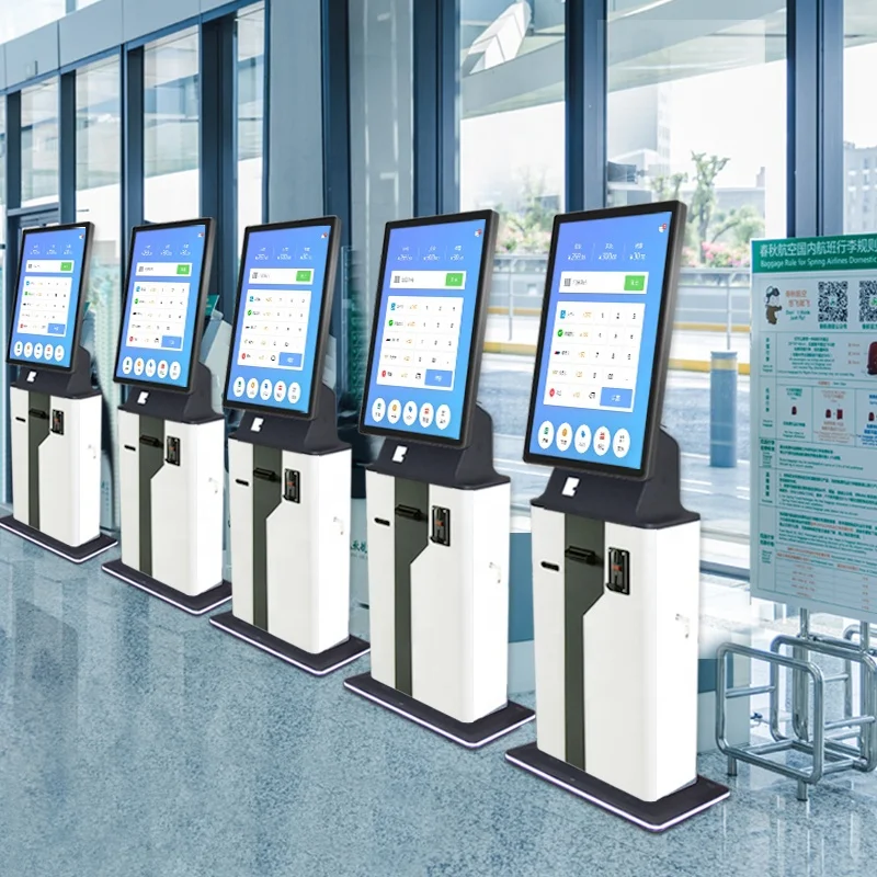 Crtly smart atm coin cash foreign exchange machine self service airport hotel check in ticket printer touch screen payment kiosk