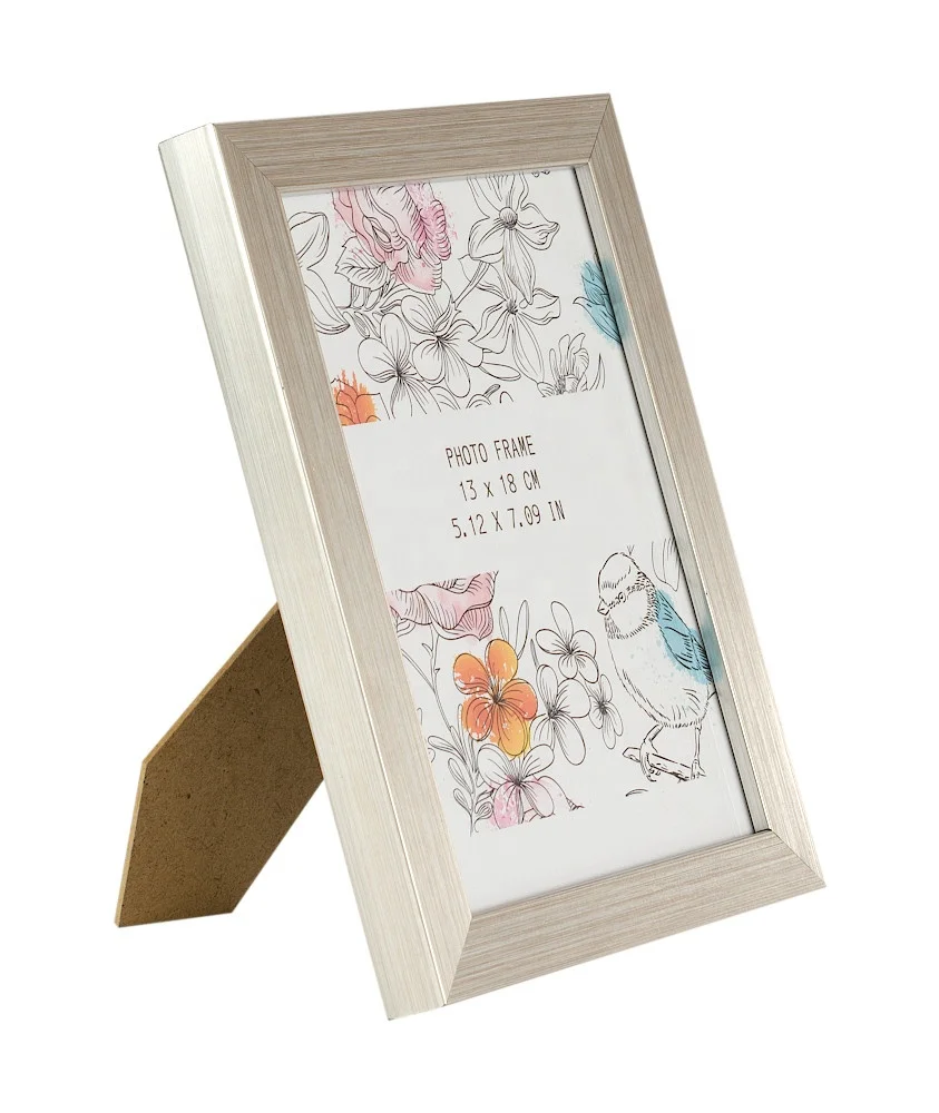 
Metallic silver and photo frame 