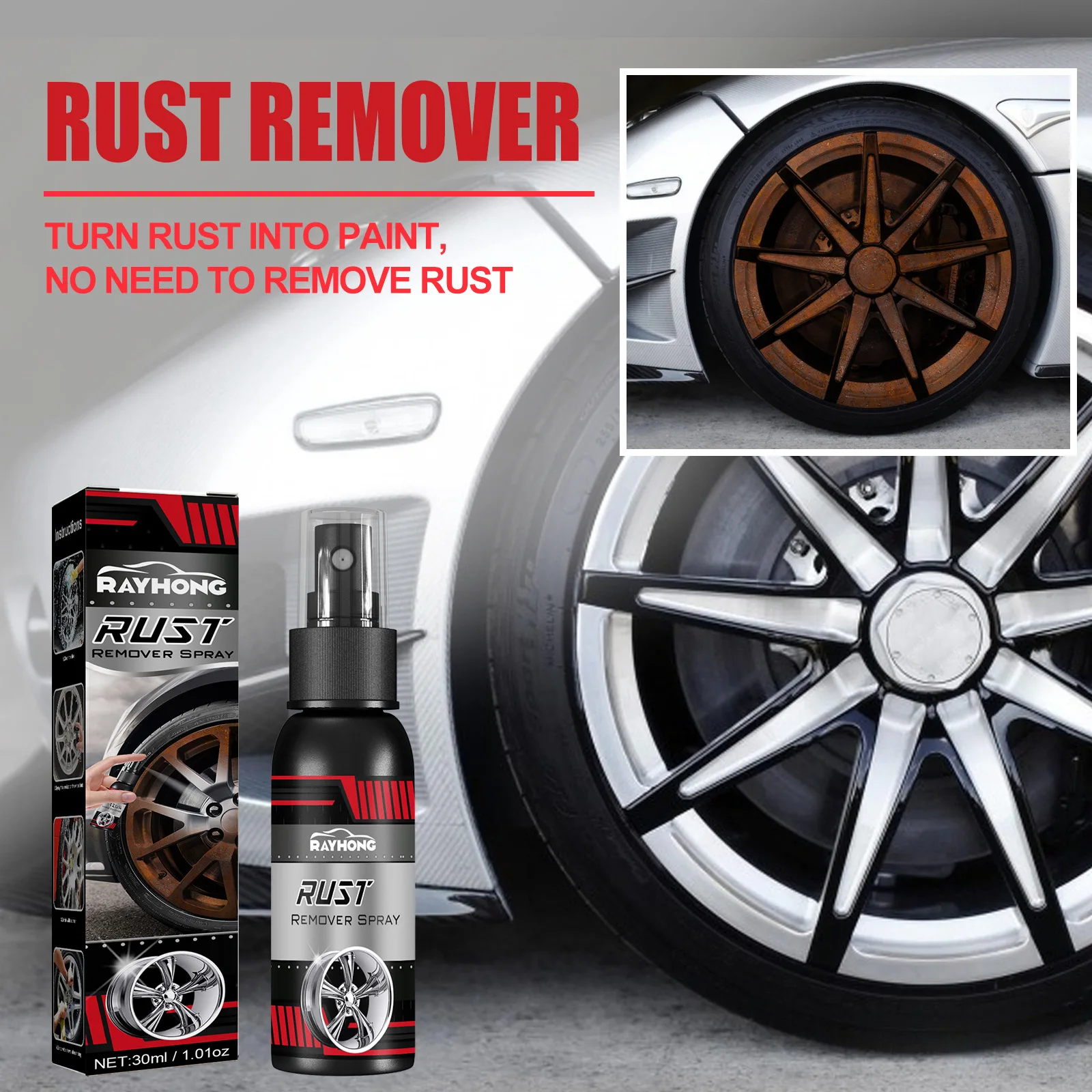 OEM Wholesale Best Sale Fantastic Car Super Effective Wheel Cleaner Car Care Cleaning Spray Fantastic Car Rust Remover Spray