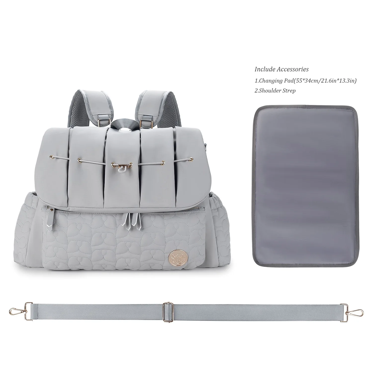 Large Capacity Maternal And Infant Travel Outdoor Baby Supplies Quilted Pattern Mother Stroller Bag mommies  bag