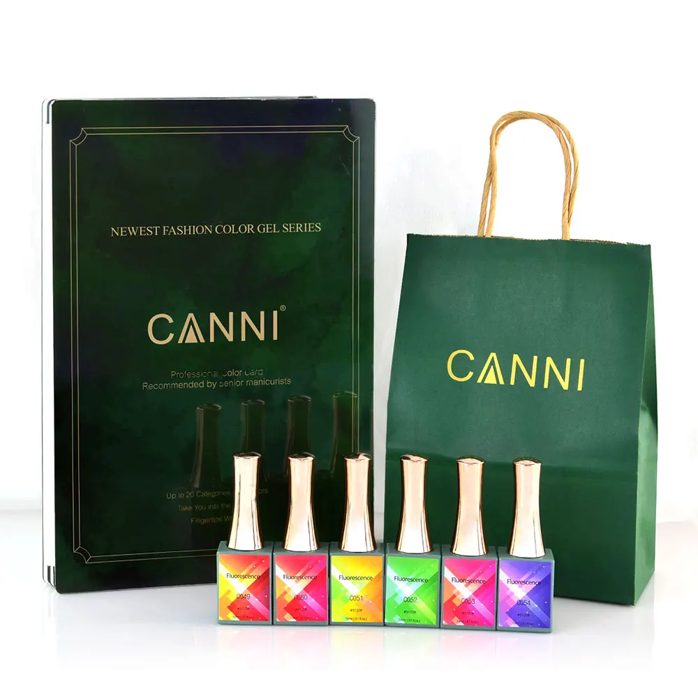 6 pcs/set CANNI Gel Nail Polish Kit 21 Options Cat Eye Golden Glitter Pure Summer Colors White Series Soak Factory Price