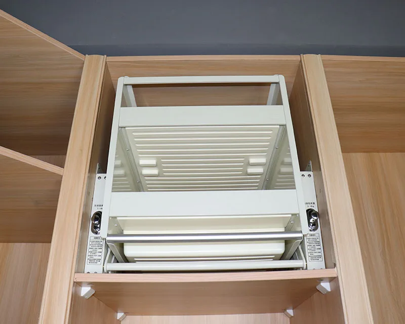 elevator basket high cabinet hanging basket pantry organizer pull down shelf rack