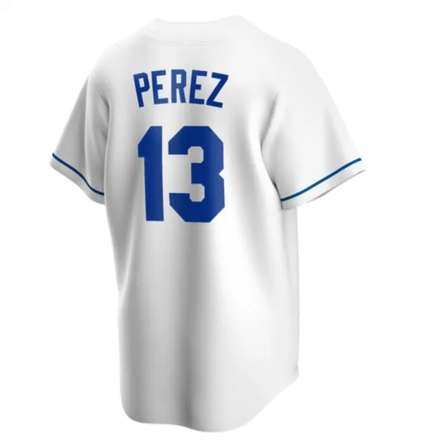 Вышитые бейсбольные майки Kansas City 6 Waters 7 Witt Jr. 9 Pasquantino 13 Perez 15 Merrifield 16 Bo Jackson 38 18