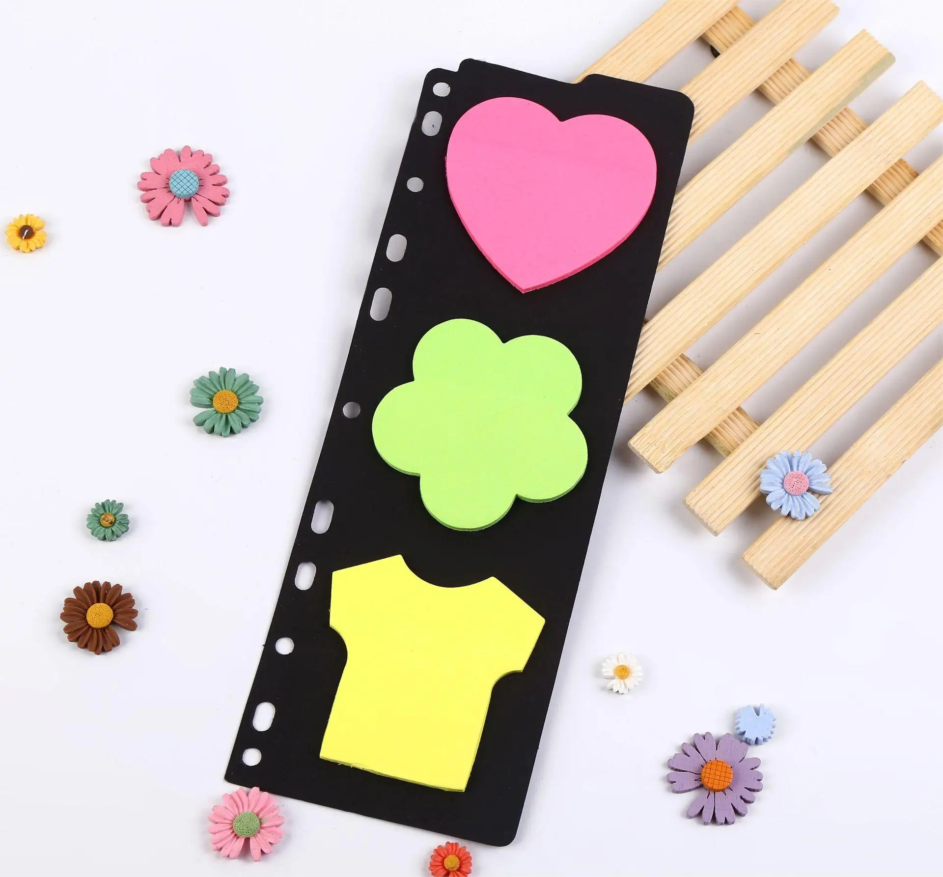YIHENG Custom waterproof plastic sticky note fluorescent color ruler square memo pad school supplies index tabs bookmark