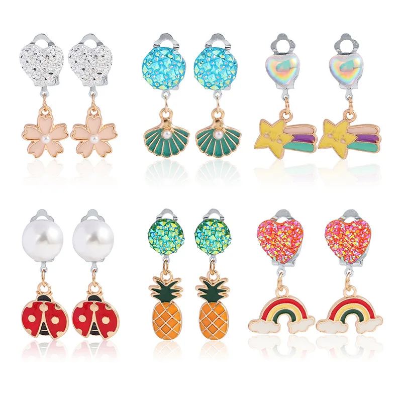 Hot Selling Wholesales Kids Jewelry Children No Pierced Earrings For Kids Hair Accessories Girls Big Ribbon Bows