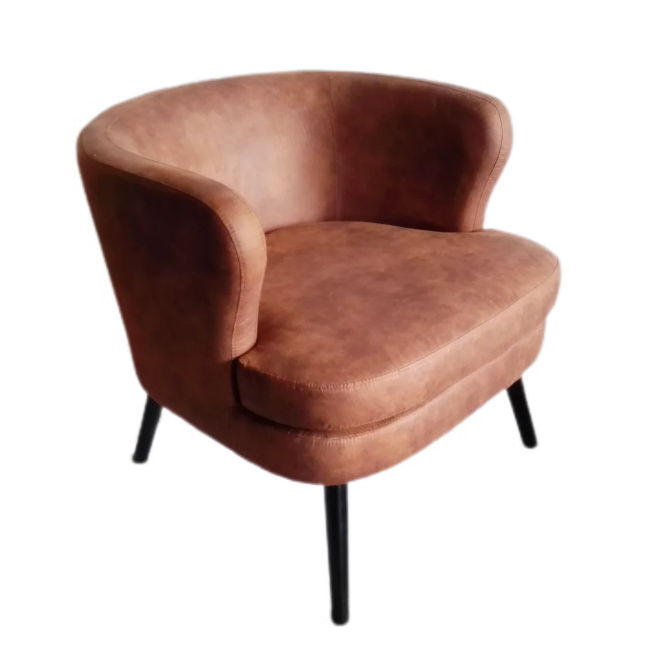 Furniture manufacturers genuine leather sofa chair design lounge metal legs modern pu leather dining chair