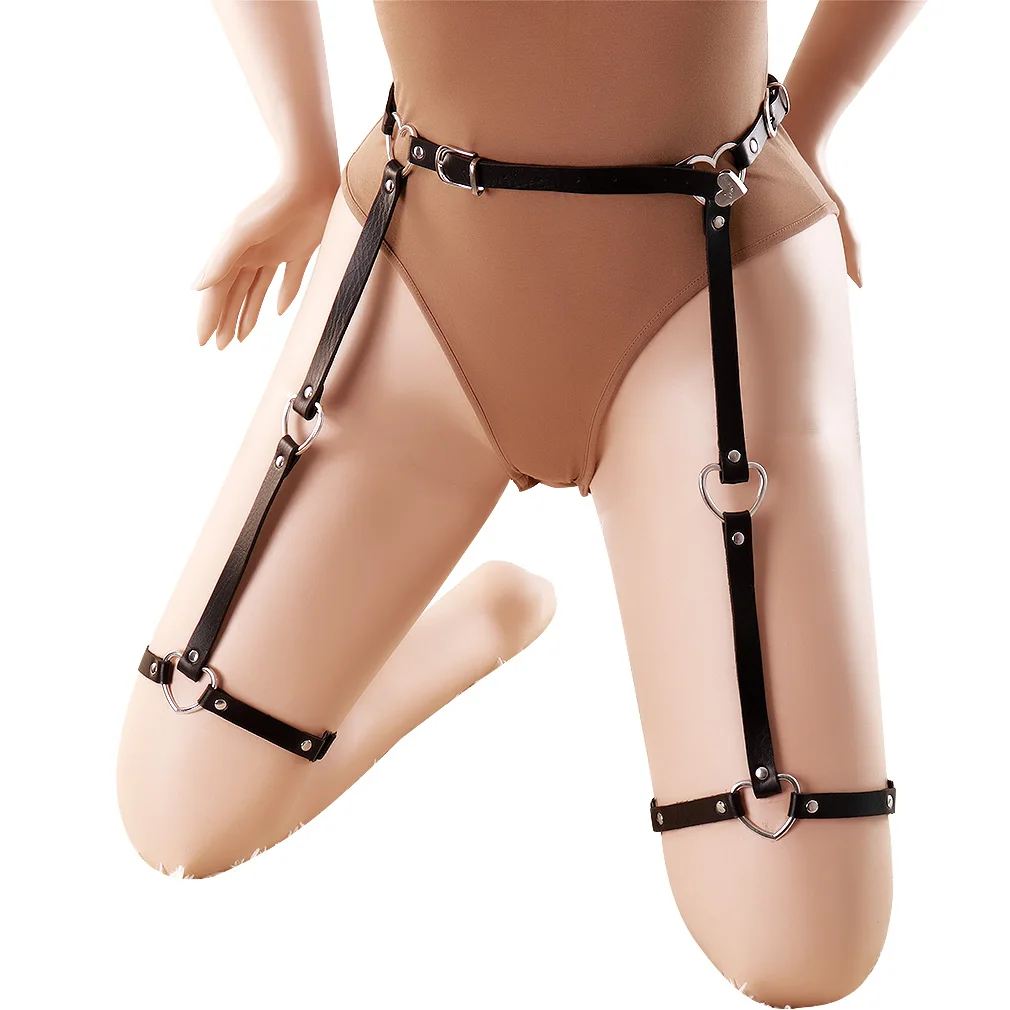  Sexy Woman Leather Hoop Adjustable High Waist Garter Dance Floor Rave