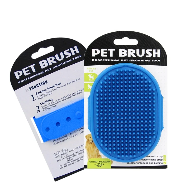 
Factory Wholesale Multifunction Quality Soft Rubber Pet Bath Hair Remover Brush Cat Dog Massage Washing Brush 
