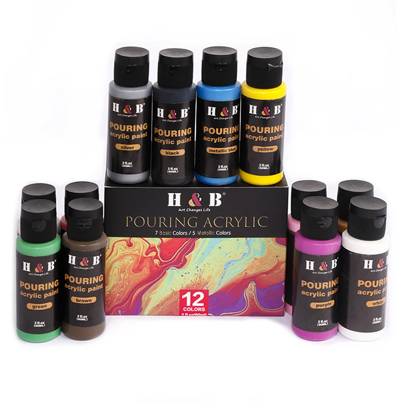 Professional China Supplier Painting 12 Pcs Acrylic Pouring