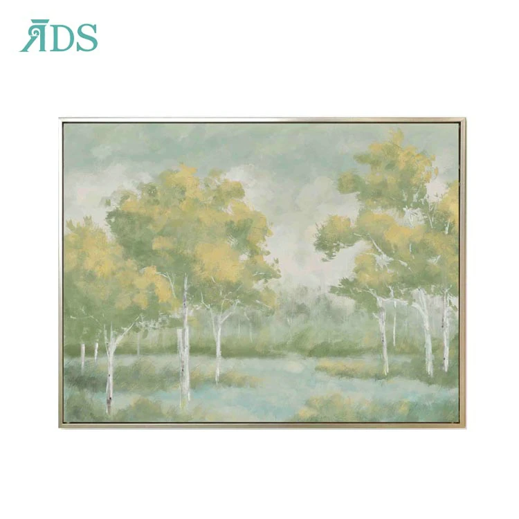 
Handpainted Forest Landscape Painting Green Tree Natural Scenery Home Decoration Art 
