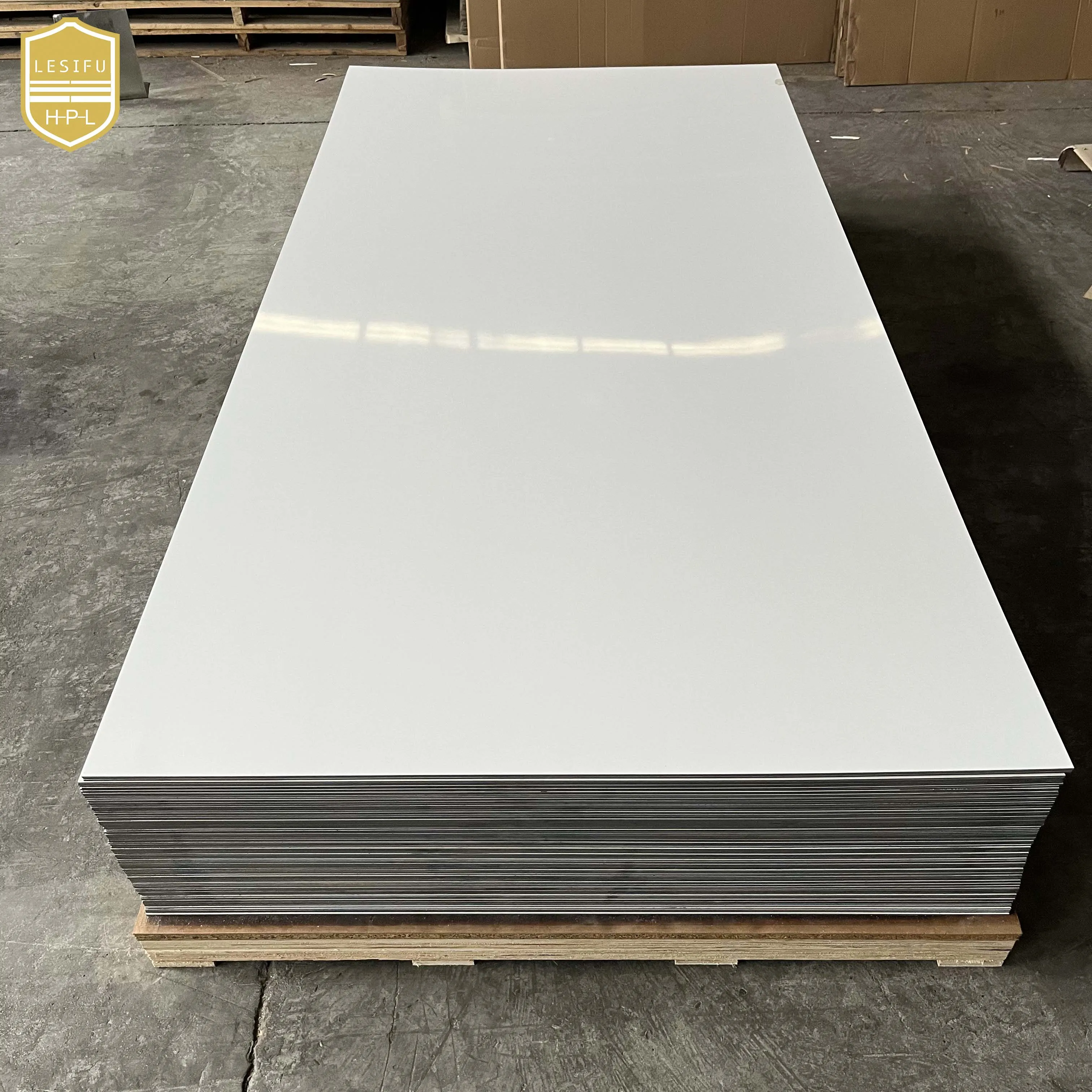 LESIFU Interior Decoration Material 3mm White Glossy Formica Hpl Panel Compact Laminate Board