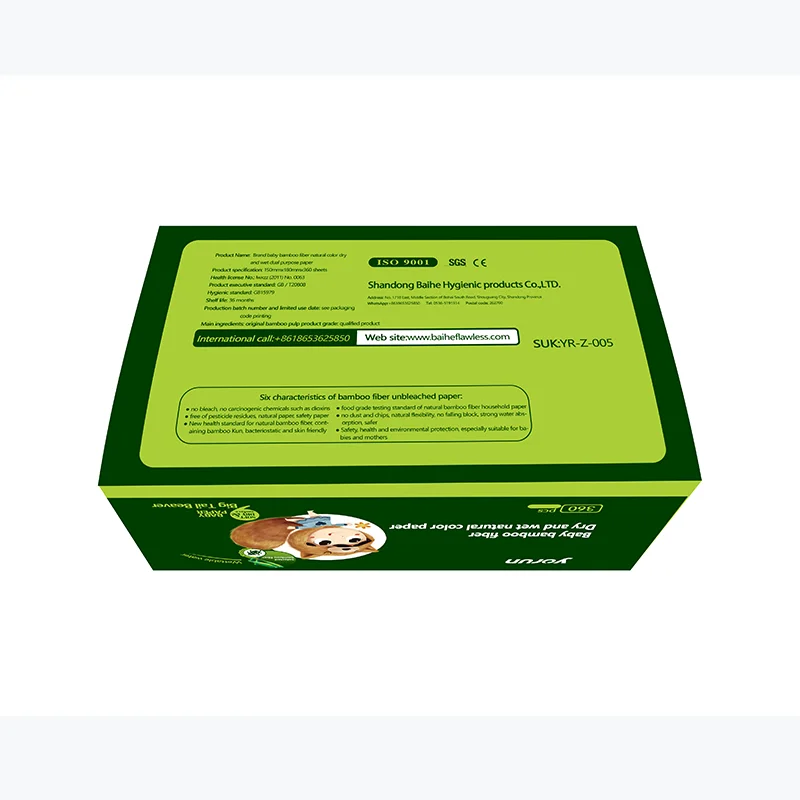 ODM supplier baby cartoon bamboo fiber paper towel dry and wet degradable pulp