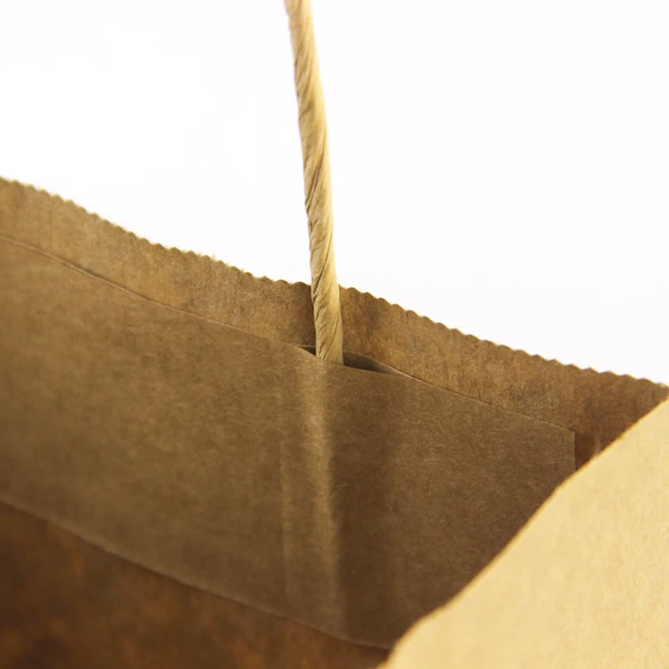 Пользовательский логотип, переработанная бумага, коричневая крафт-бумага, Подарочный пакет для покупок с ручками