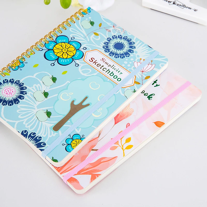 A4 A5 art sketchbook Cover watercolor paper sketchbook double coil Spiral sketch book for drawing sketch pad