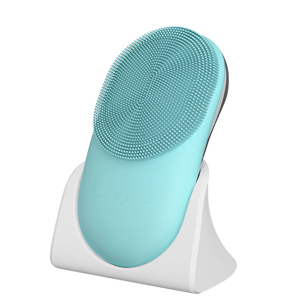 Waterproof Electric Silicone Facial Cleansing Brush Sonic Vibration Massage Wireless Charging Ultrasonic Face Deep Pore Cleaner