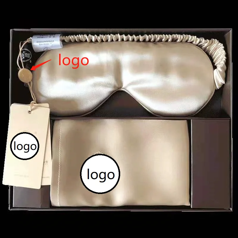 
Custom 19mm 22mm 25mm 30mm Luxury Silk Pillow Case And Eye Mask Set 100% Pure Mulberrry Silk Eye Mask 