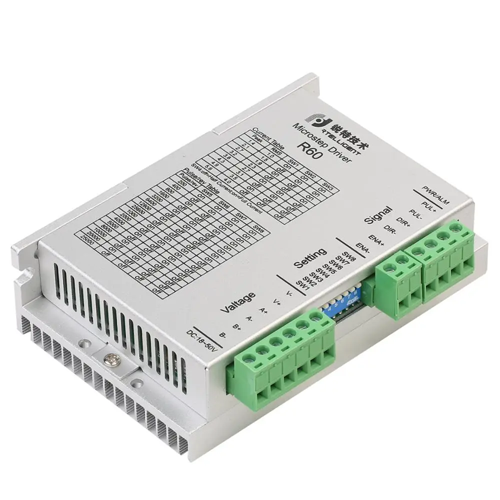 R60 + 57A3 1 комплект Драйвер шагового двигателя комплект Nema 23 микро 3NM 4A 57*57*100 мм шаговый мотор-редуктор постоянного тока 24-с алюминиевой крышкой, 50В для фрезерный станок с ЧПУ