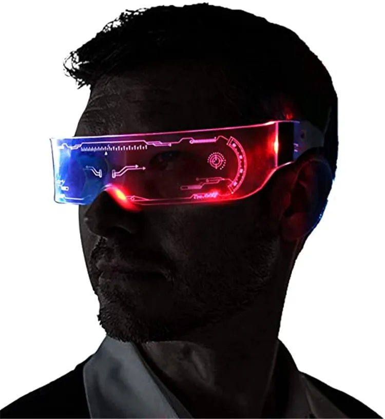 Huaaos light up Cosplay and Festivals Cyberpunk Glasses Goggles Cyberpunk LED Visor Glasses