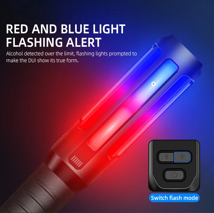Customized High-Density Pump Professional Breath Alcohol Testing Stroboscopic Handheld Alcohol Detector for Safe Driving