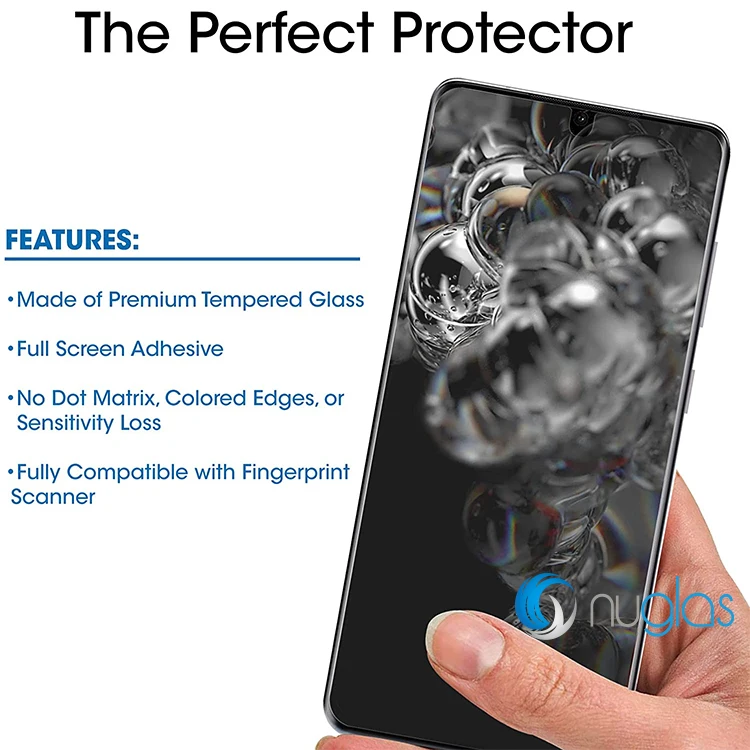 Fingerprint Unlock UV Glue 3D full glue Tempered Glass Screen Protector For Samsung S20 5G