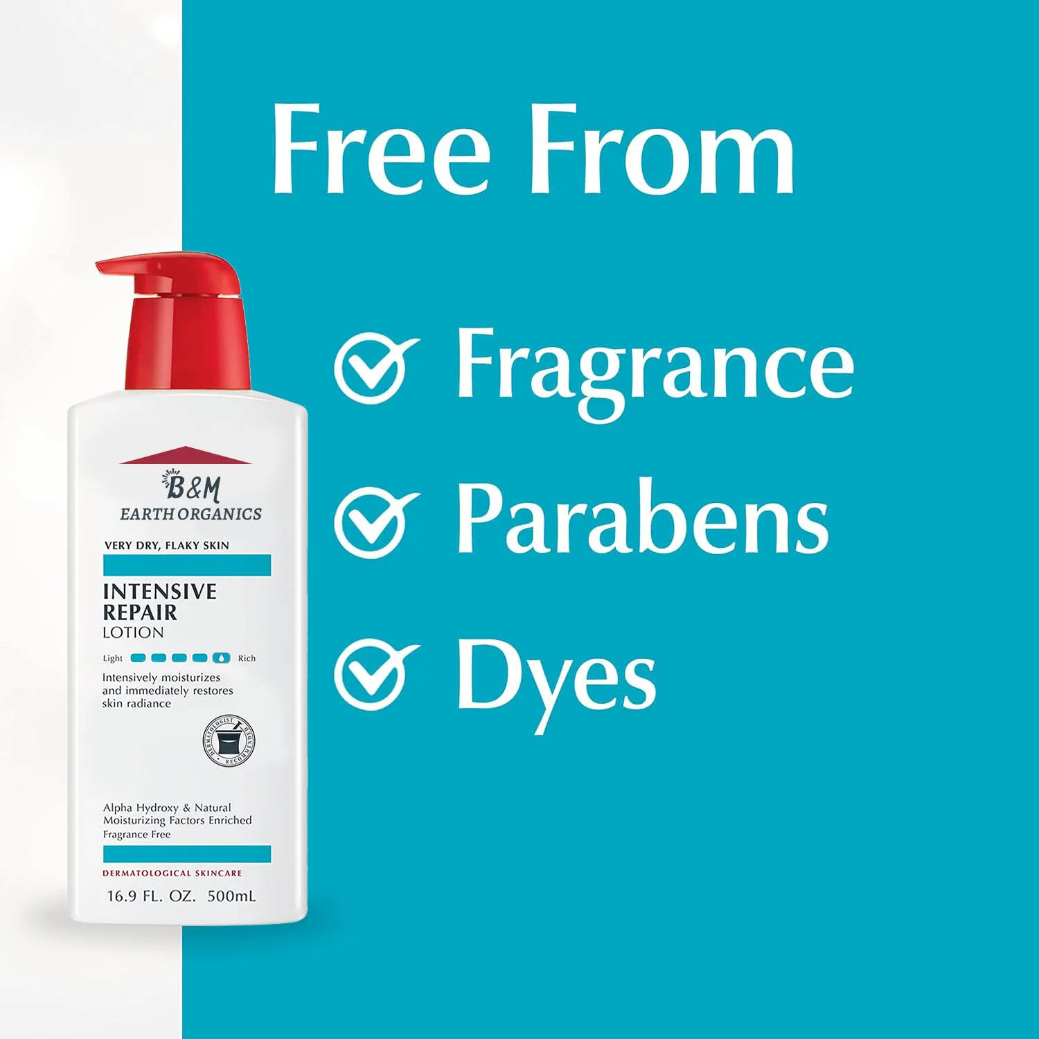 Intensive Repair Body Lotion for Very Dry Flaky Skin Fragrance Free Body Moisturizer with Alpha Hydroxy
