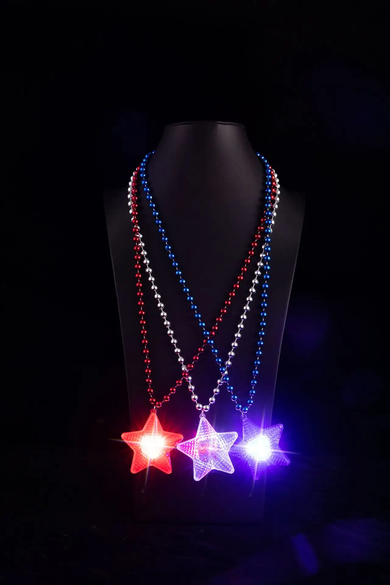 Hot Selling Independence Day Party Glowing Led Flashing Headband Glowing Earrings 4th of July Necklaces Patriotic Party Favor