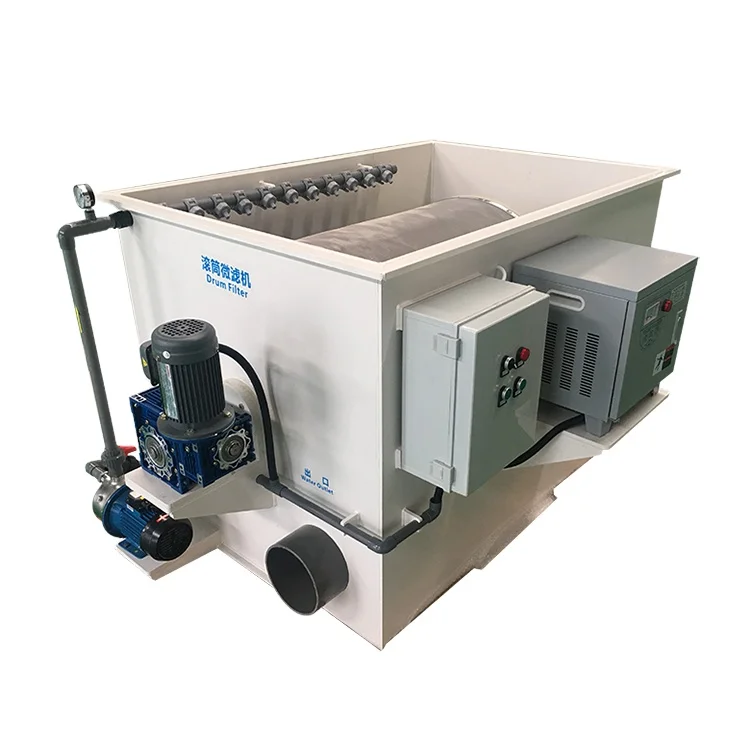 Advanced technical rotating drum filter machine fish farm rotary vacuum drum filter