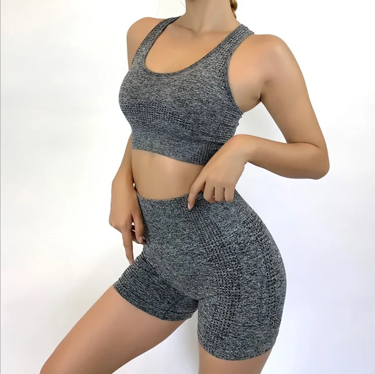 High waist buttock lifting sportswear outdoor running fitness clothes jump rope riding yoga set